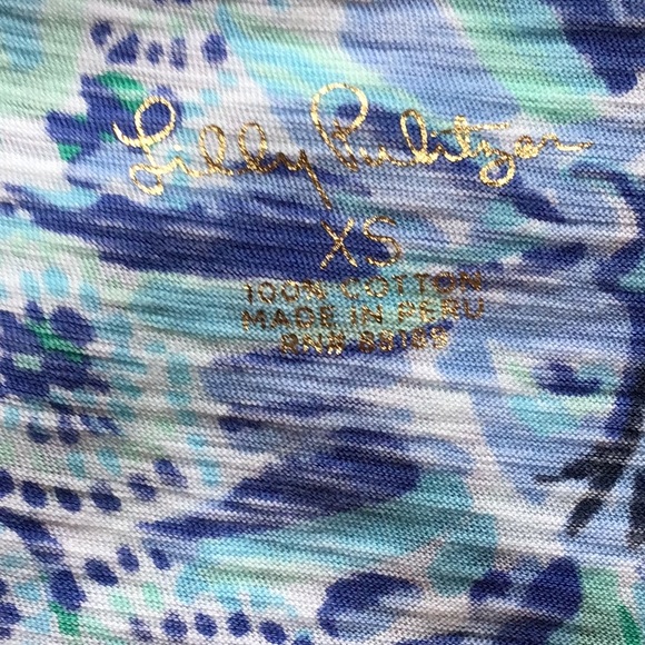 Lily Pulitzer x- small v- neck t-shirt EUC - Picture 3 of 3